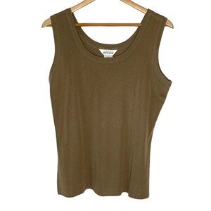 Exclusively MISOOK‎ Tan Brown Macchiato Acrylic Knit Sleeveless Shell Tank Top M